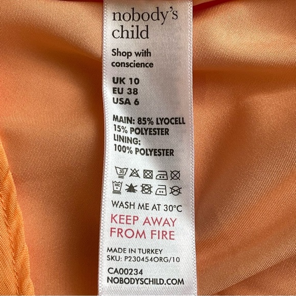 Nobody's Child Petite Zola Ballon Sleeve Mini Dress In Orange Size 6 - Picture 9 of 13